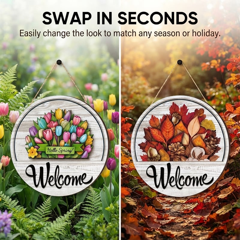 16 Pcs Interchangeable Welcome Sign for Front Door