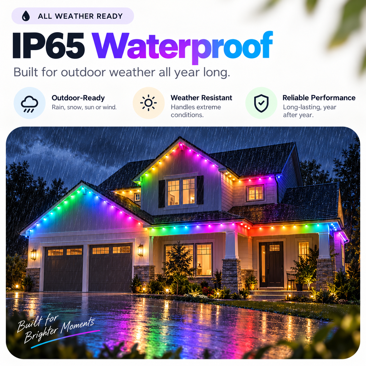 Outdoor durability detail for permanent lighting