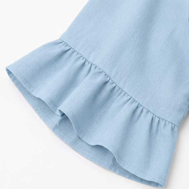 Women's Ruffle-Sleeve Shirt & Shorts Set