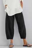Women's Solid Color with Pockets Casual Loose Pants - Black