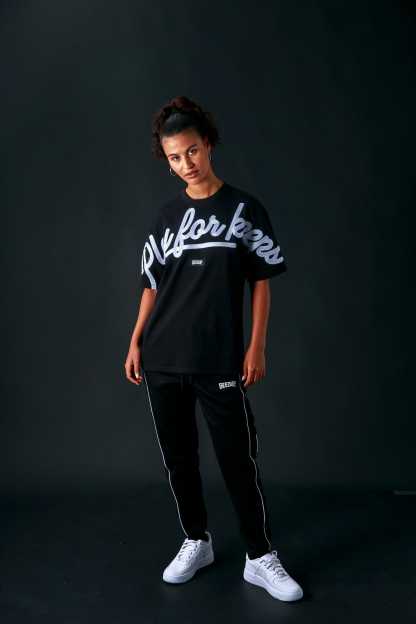 Geedup Play For Keeps Black/White Trackpants