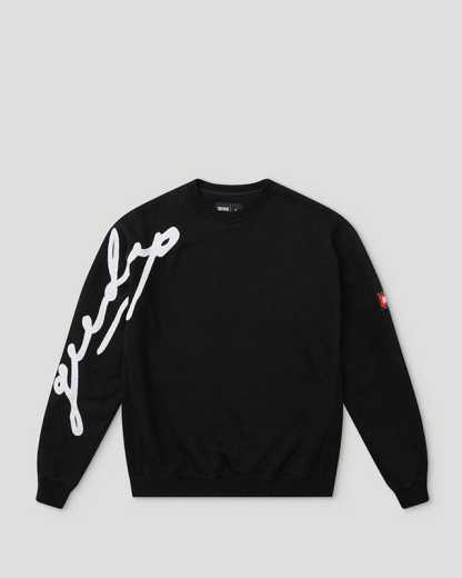 Geedup Script Logo Black Crewneck
