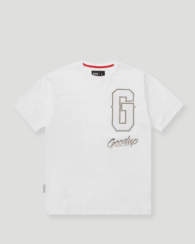 Geedup G Script Logo White T-Shirt