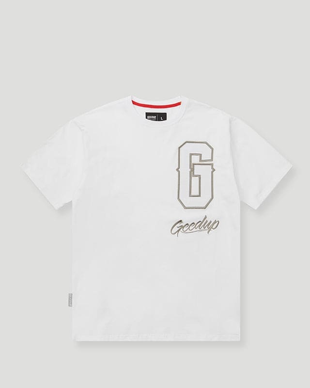 Geedup G Script Logo White T-Shirt