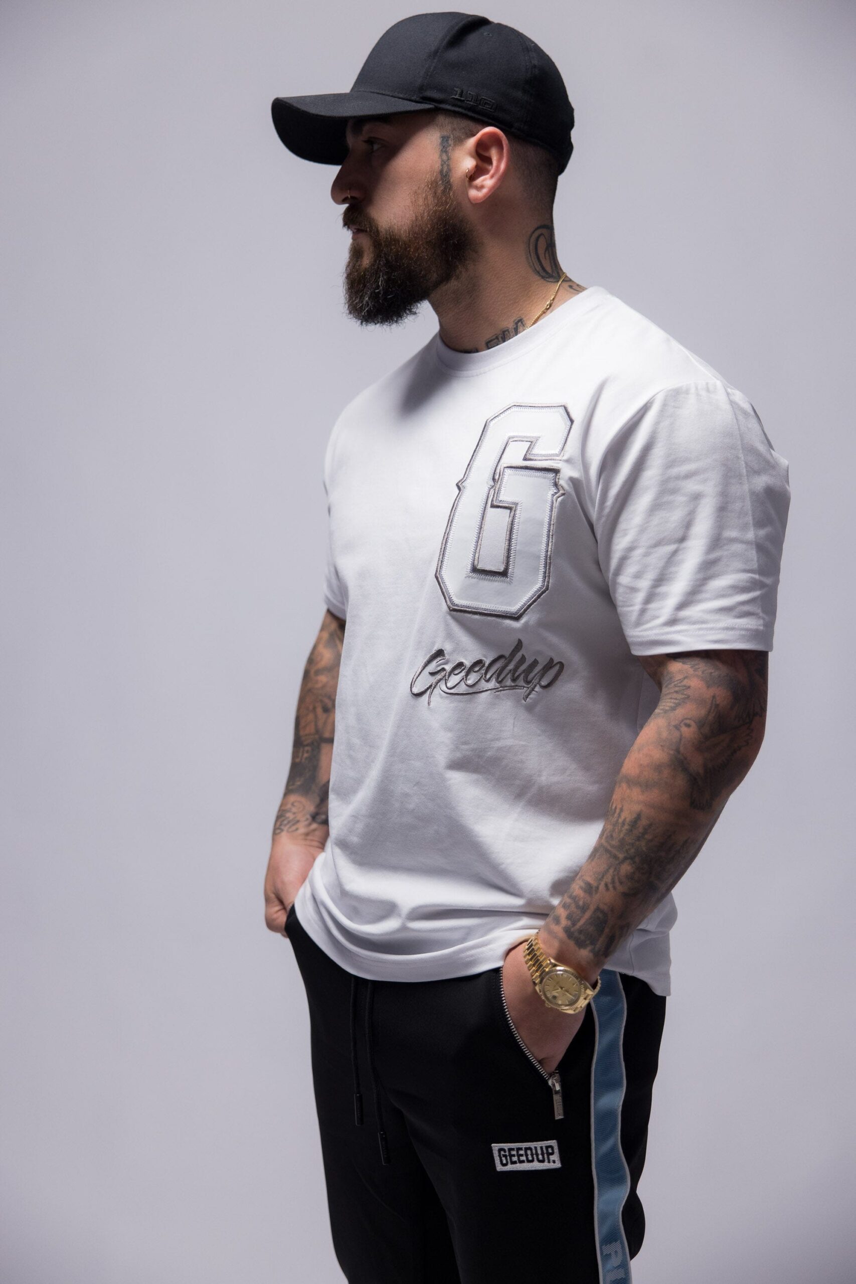 Geedup G Script Logo White T-Shirt