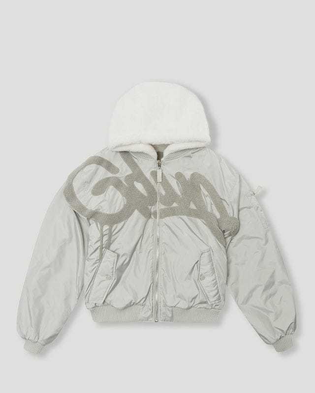 Geedup Hoodie Handstyle/Team Logo Bomber White / Grey