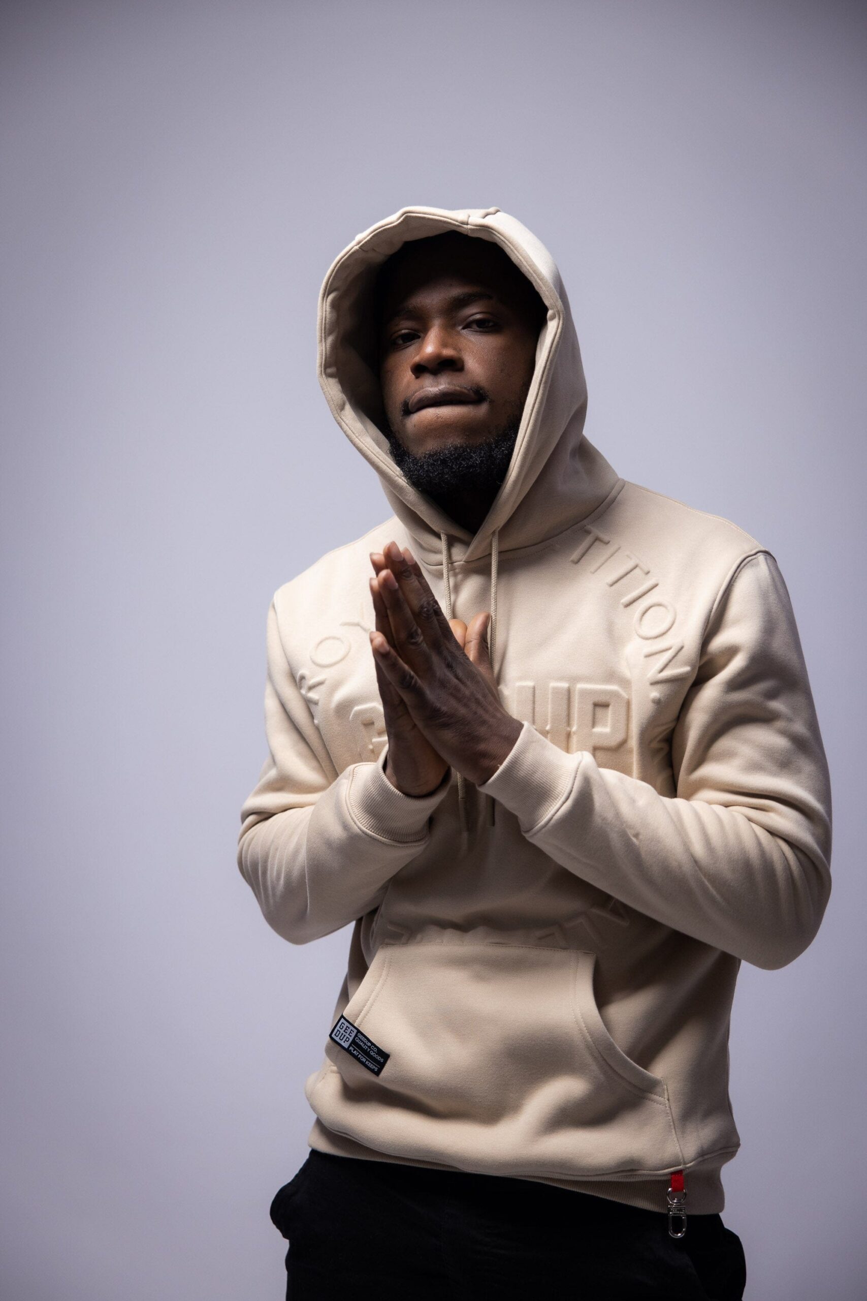Geedup Hoodie O/S Emblem Emboss Hoody Sand