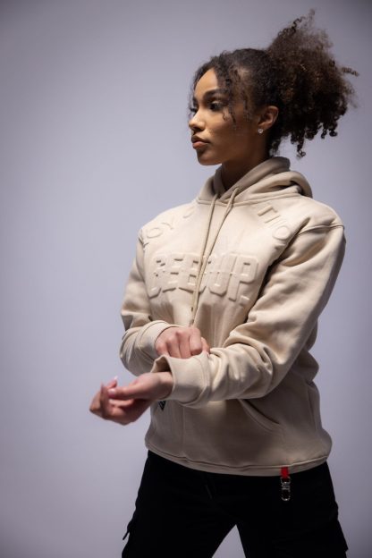 Geedup Hoodie O/S Emblem Emboss Hoody Sand