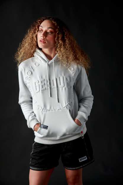 Geedup Hoodie O/S Emblem Emboss Ice Grey