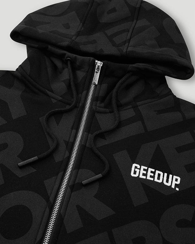 Geedup Hoodie PFK Monogram Zip Jacket Black