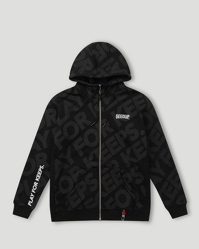 Geedup Hoodie PFK Monogram Zip Jacket Black