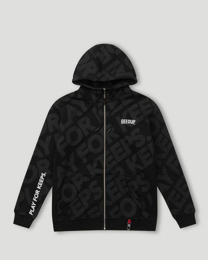 Geedup Hoodie PFK Monogram Zip Jacket Black