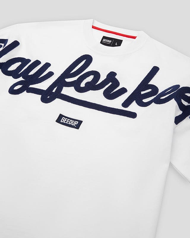 Geedup T-Shirt PFK Script White/Navy