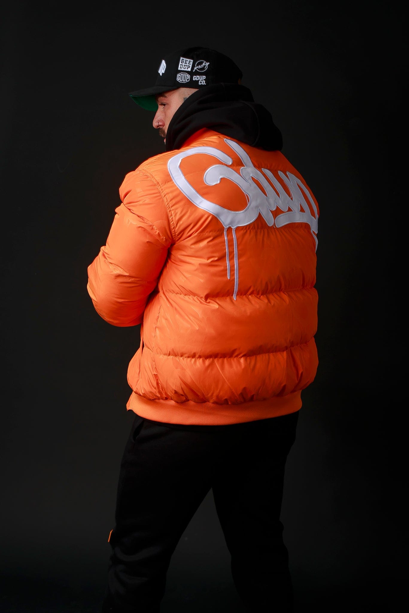 Geedup Team Logo/Handstyle Reversible Black/Orange Bomber