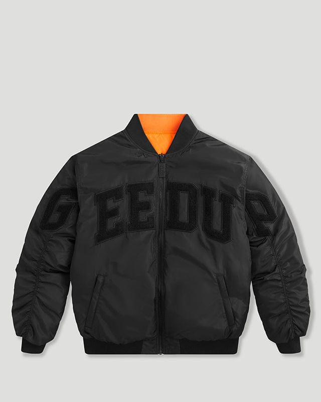 Geedup Team Logo/Handstyle Reversible Black/Orange Bomber