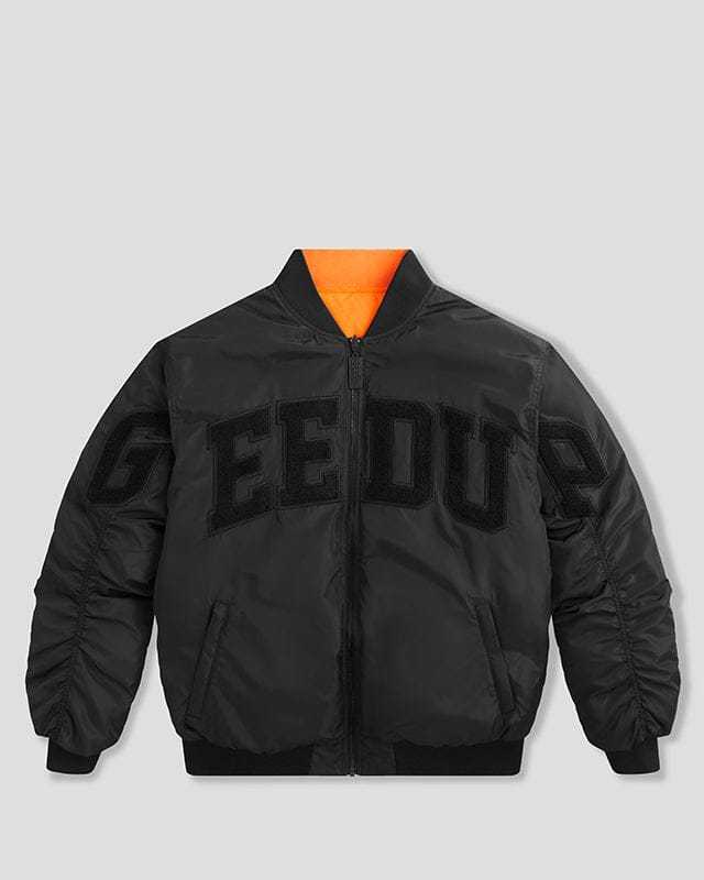 Geedup Team Logo/Handstyle Reversible Black/Orange Bomber