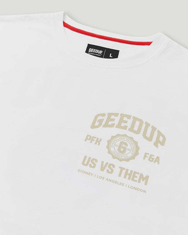 Geedup Us vs. T-Shirt Them White/Beige