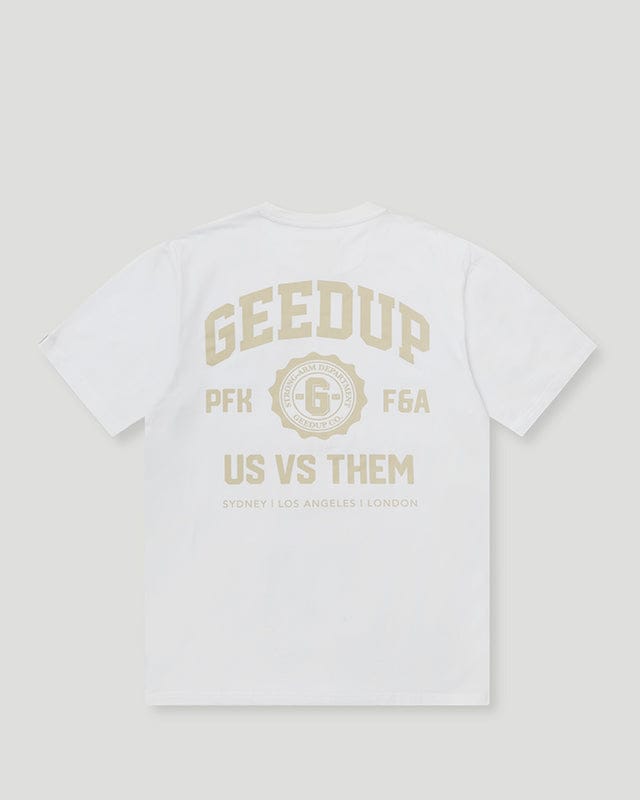 Geedup Us vs. T-Shirt Them White/Beige