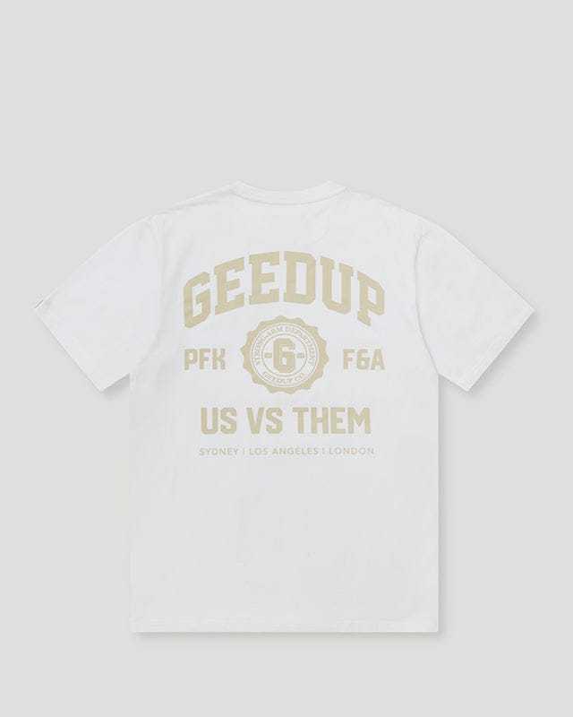 Geedup Us vs. T-Shirt Them White/Beige