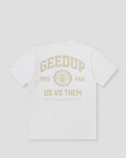 Geedup Us vs. T-Shirt Them White/Beige