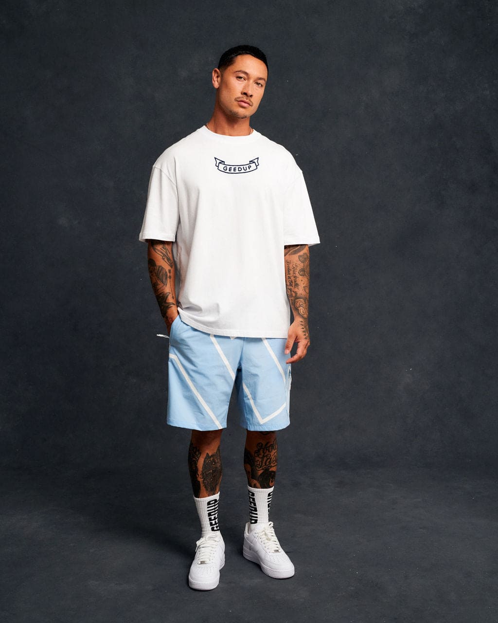 Geedup White/Navy G PFK T-Shirt