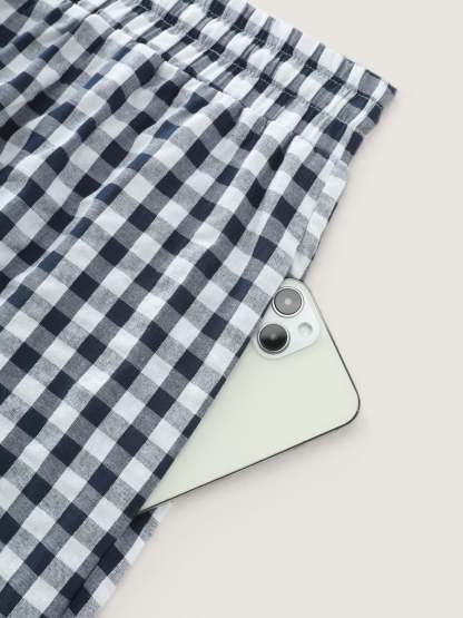 Cotton Checkered Print Wide Leg Pants (Buy 2 Free Shipping)