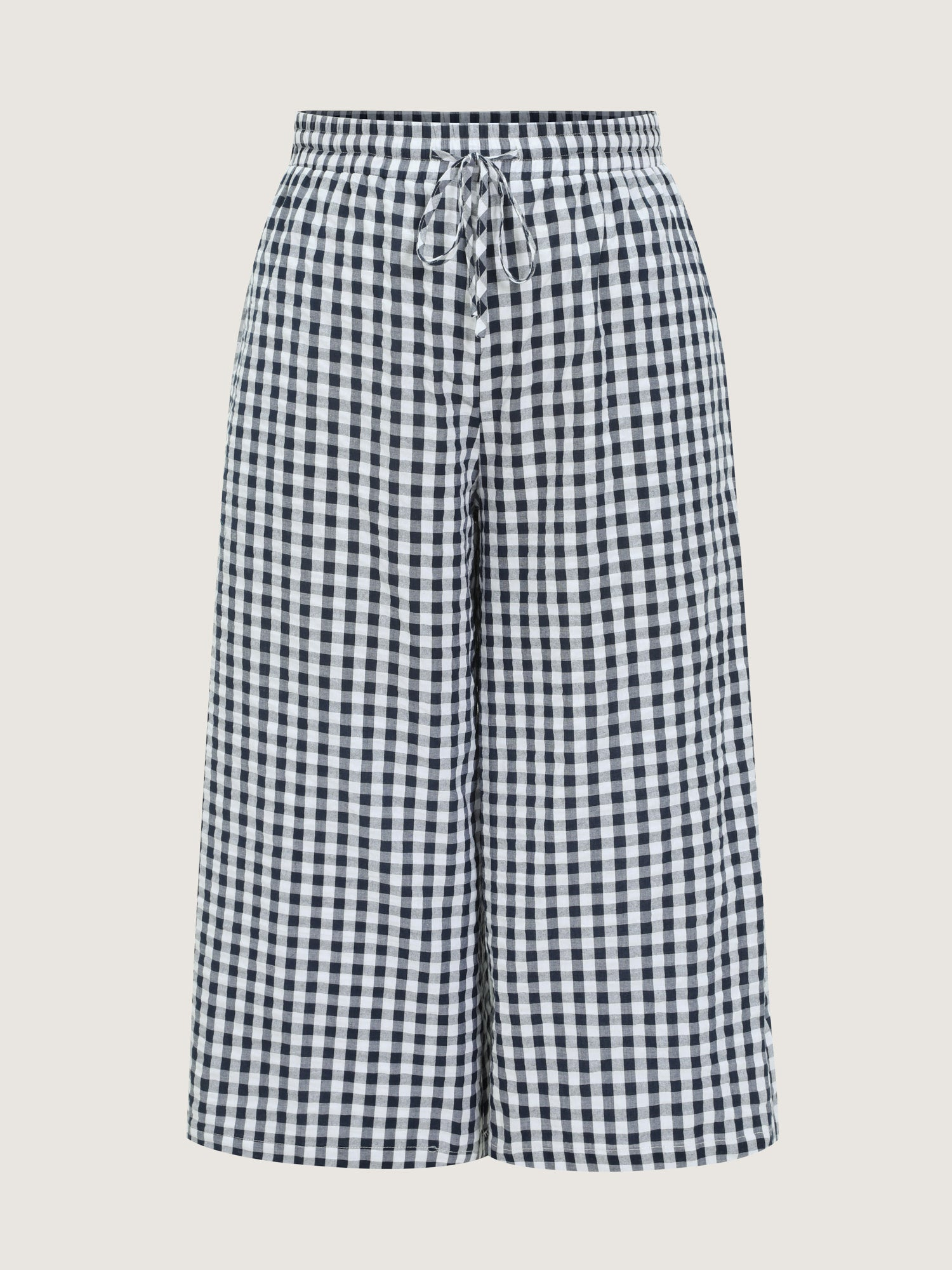 Cotton Checkered Print Wide Leg Pants (Buy 2 Free Shipping)