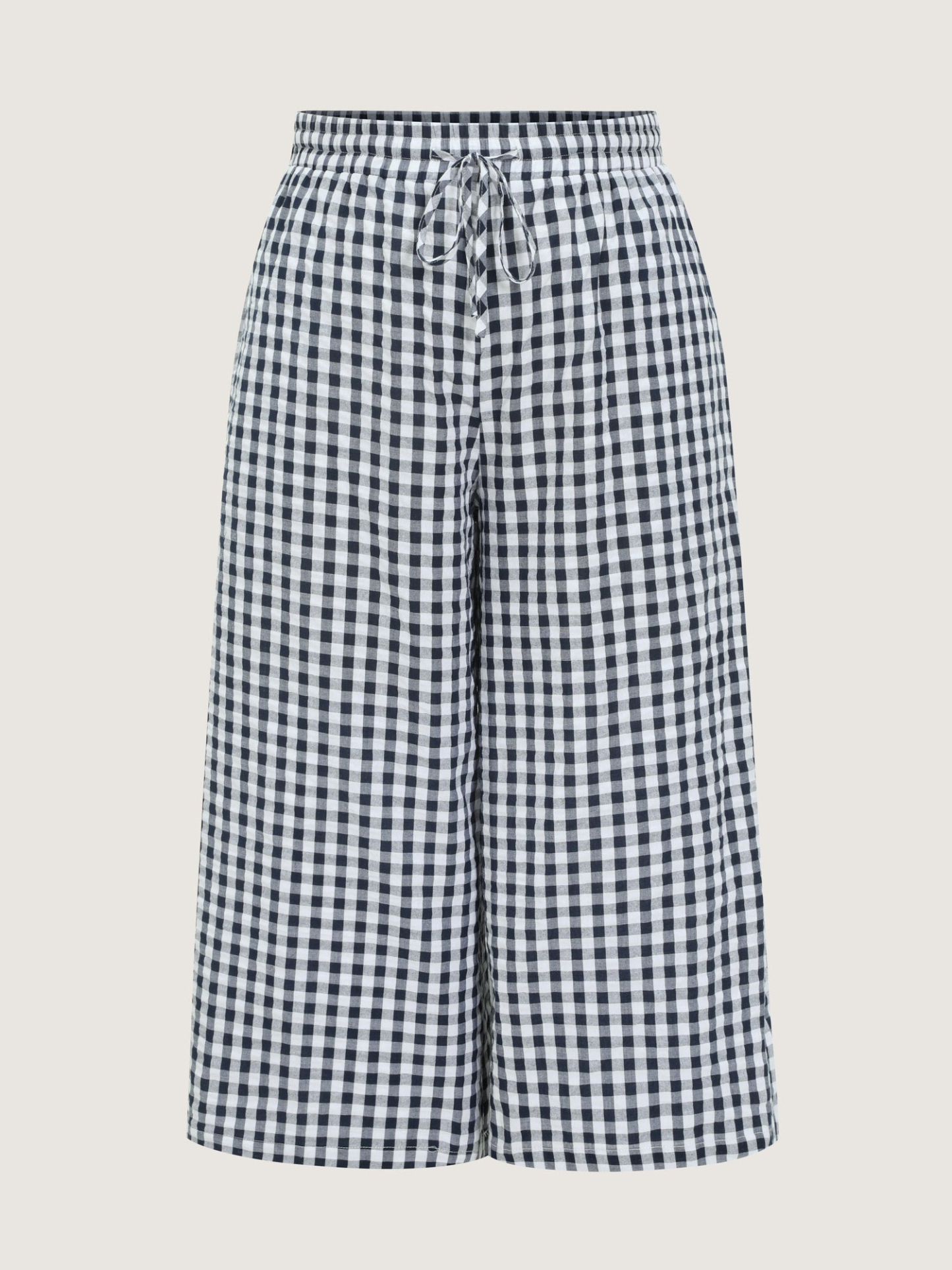 Cotton Checkered Print Wide Leg Pants (Buy 2 Free Shipping)