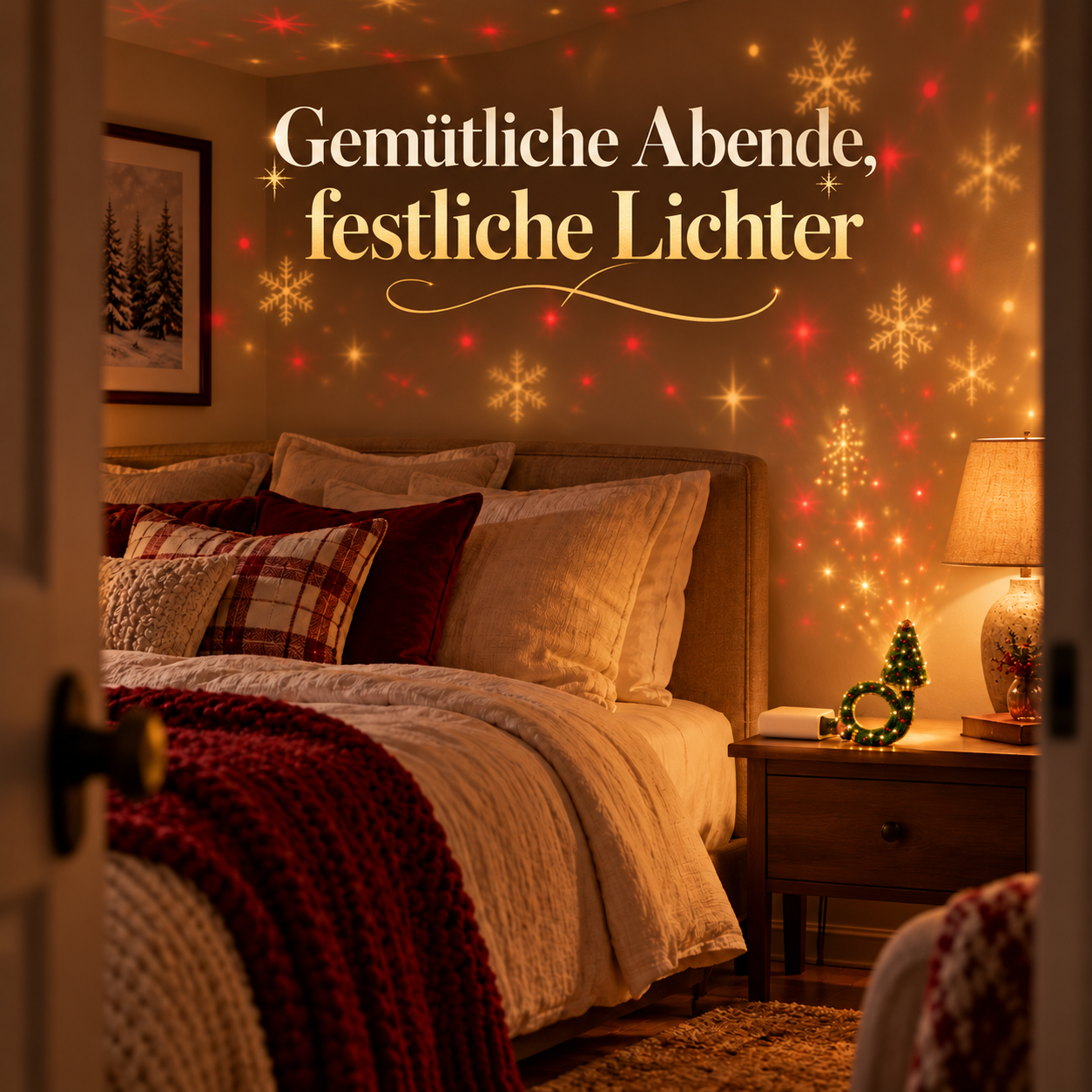 Produktansicht: USB-Weihnachtsbaum-Projektor für gemütliche Festabende