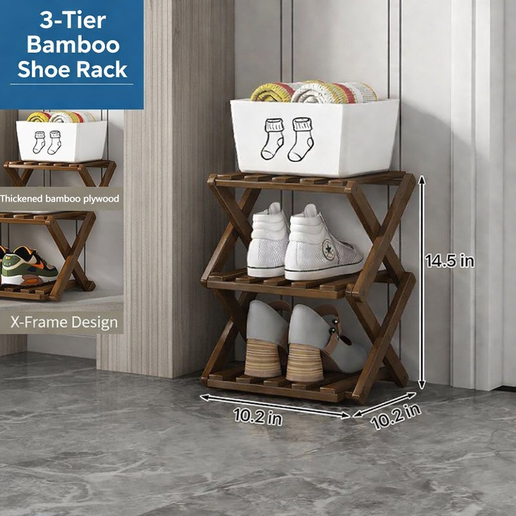 9-Tier No-Assembly Bamboo Storage Rack
