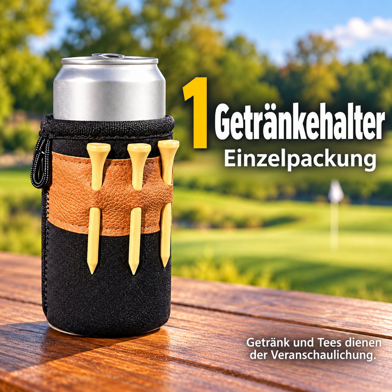 Golf-Getränkehalter: Getränk und Tees stets griffbereit – Produktansicht