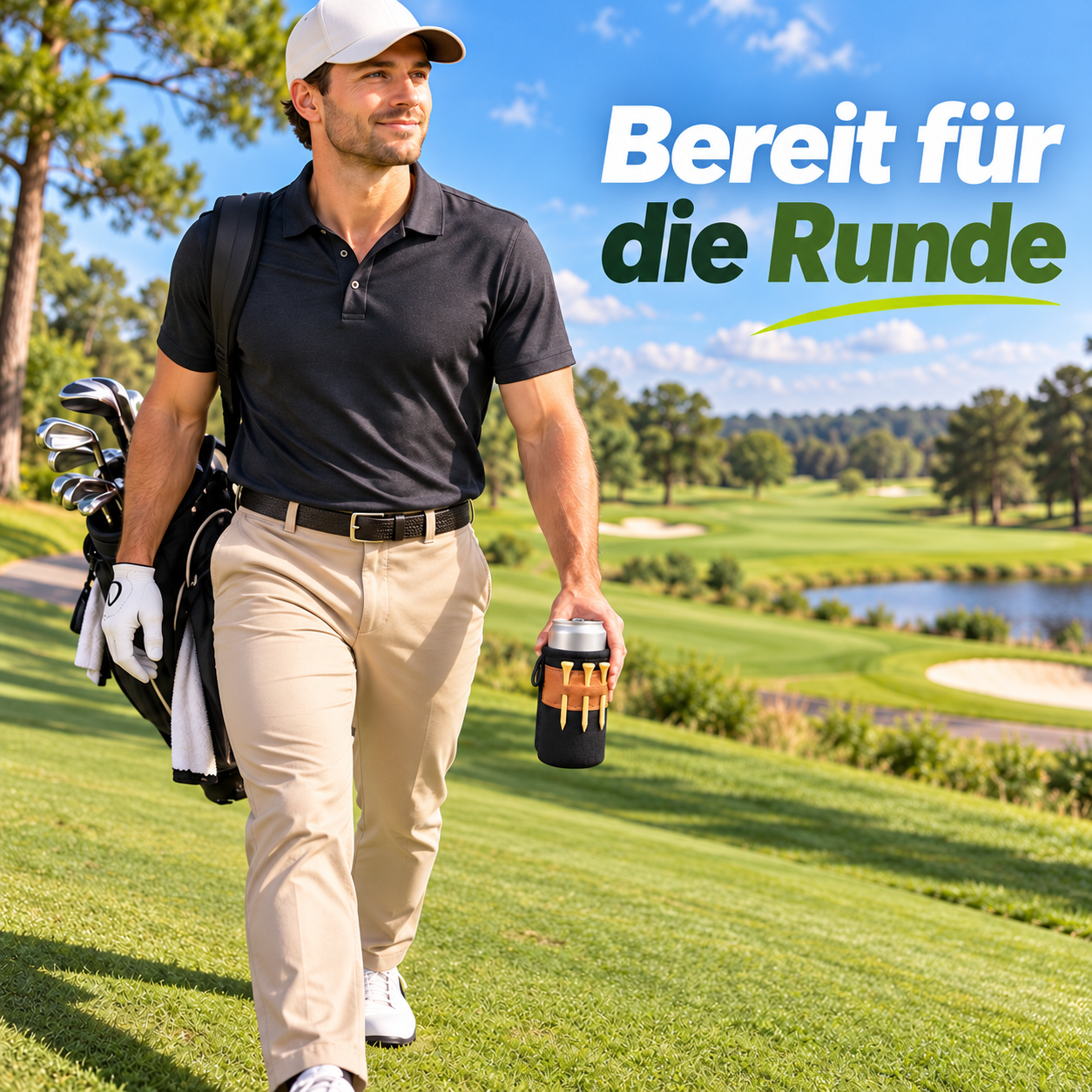 Golf-Getränkehalter: Getränk und Tees stets griffbereit – Produktansicht