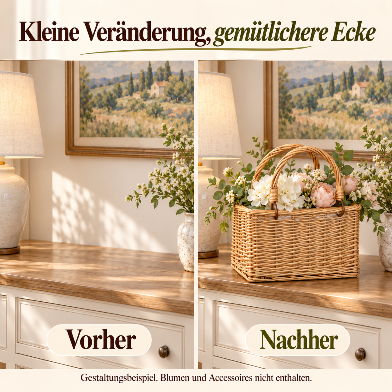Produktansicht: Geflochtener Blumenkorb für liebevolle Arrangements