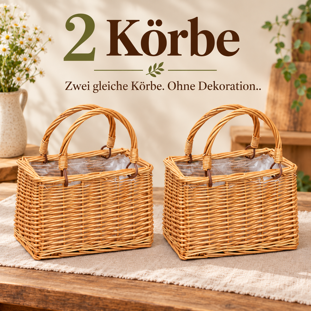 Produktansicht: Geflochtener Blumenkorb für liebevolle Arrangements