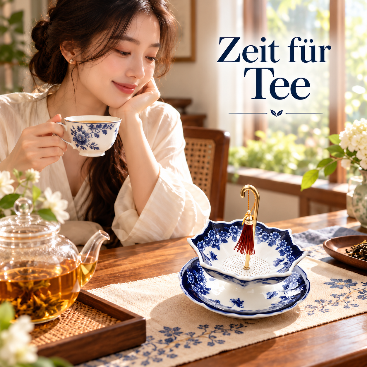 Teesieb in Regenschirmform für stilvolle Teemomente – Produktansicht