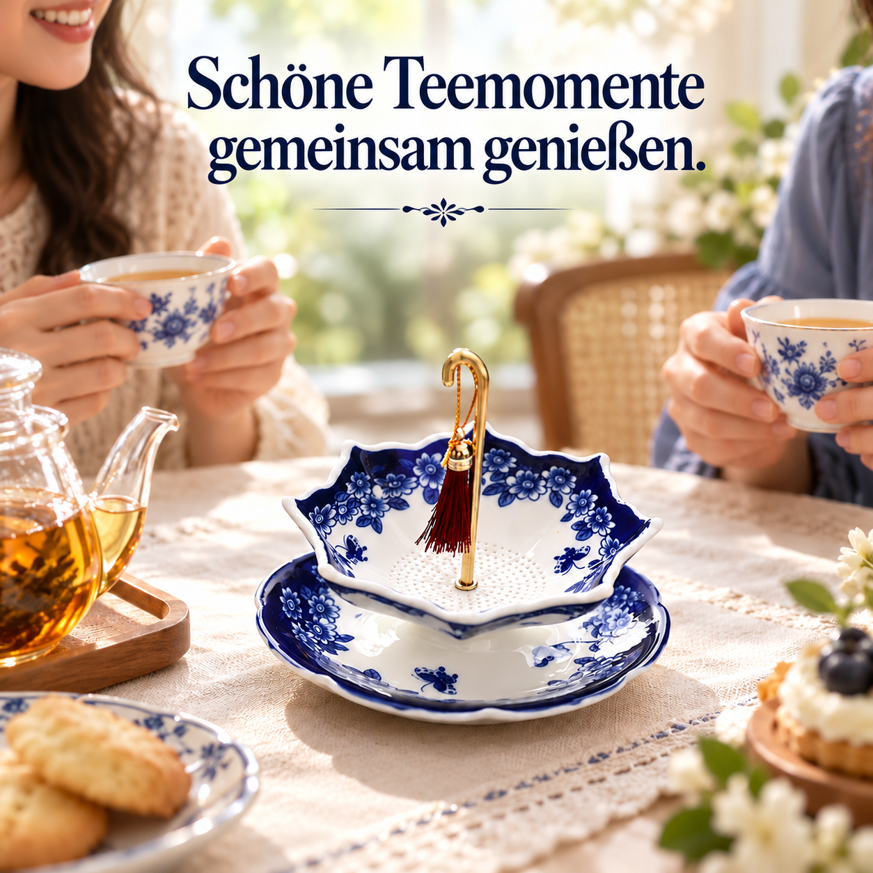 Teesieb in Regenschirmform für stilvolle Teemomente – Produktansicht