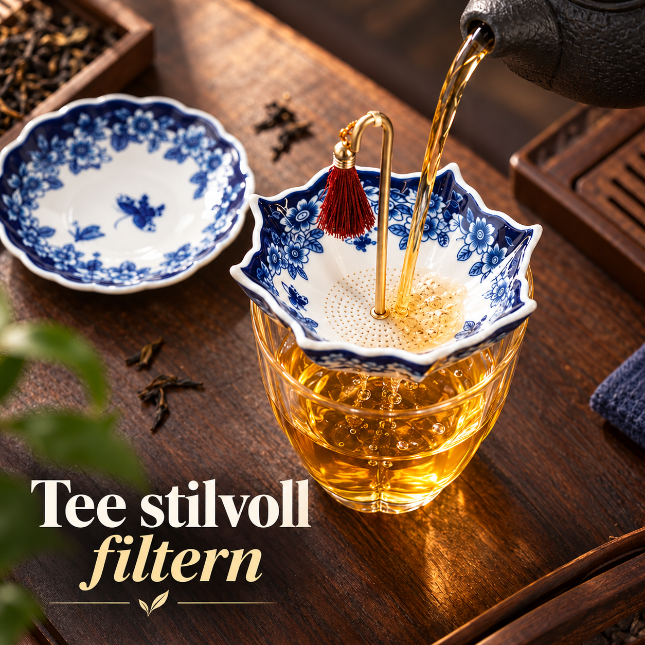 Teesieb in Regenschirmform für stilvolle Teemomente – Produktansicht
