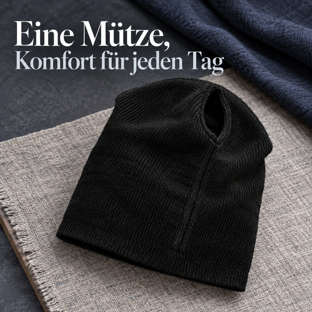 Beanie mit Zopföffnung für angenehmen Komfort im Freien – Produktansicht