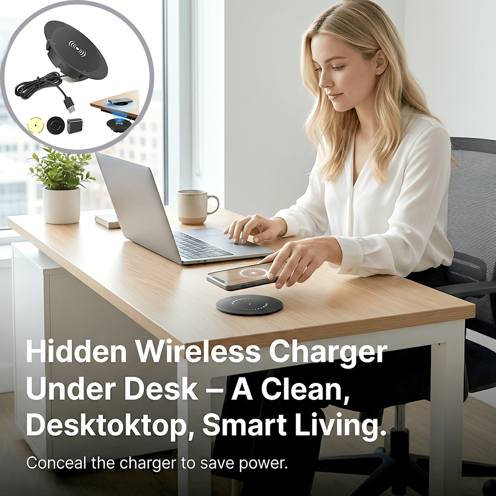 Invisible Under-Desk Wireless Charger