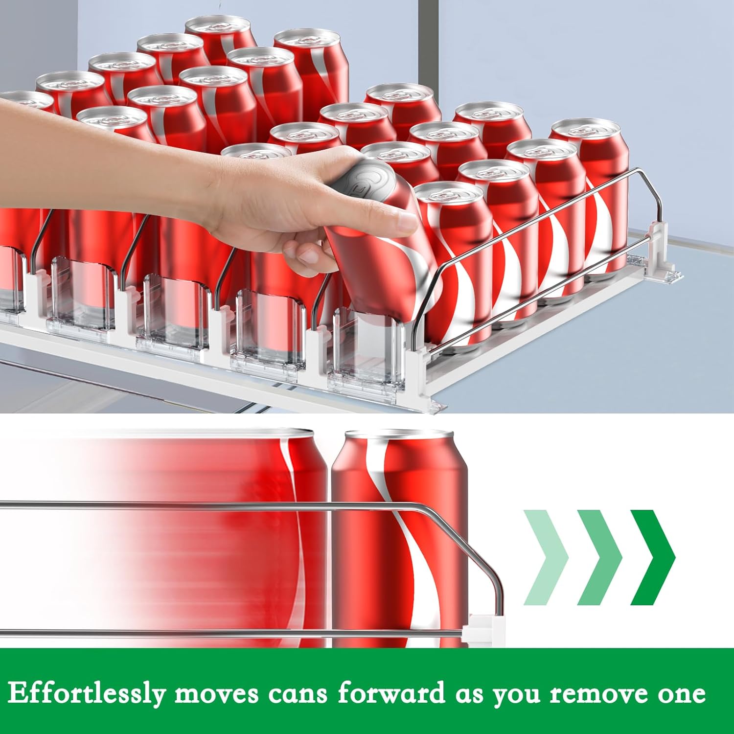 Self-Pushing Soda Can Organizer