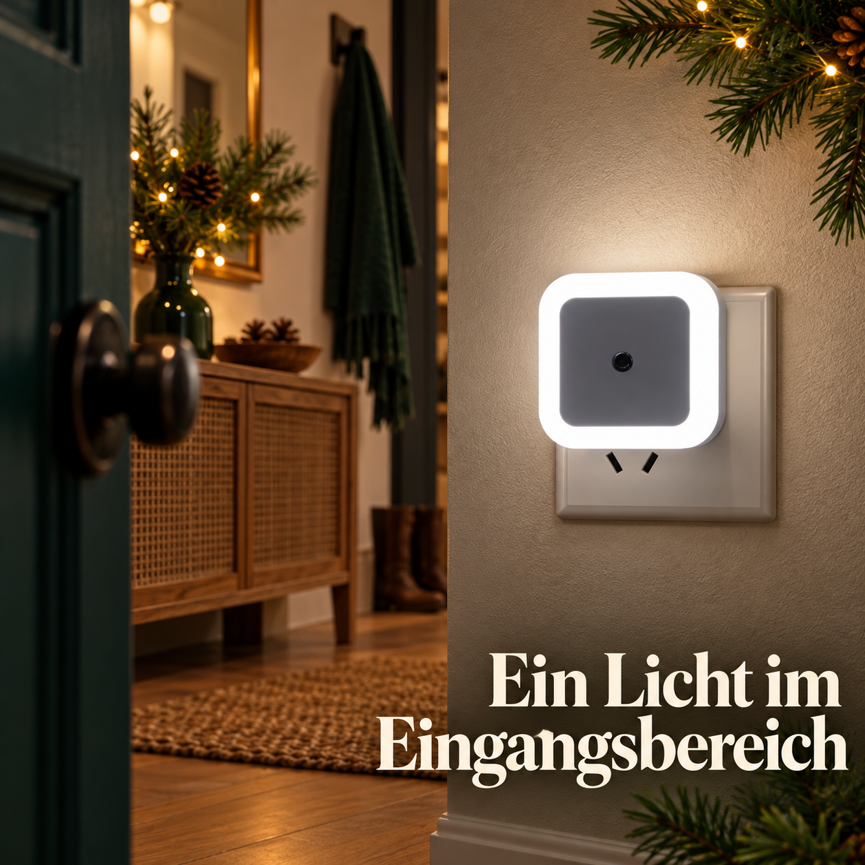 Set mit drei weißen Nachtlichtern