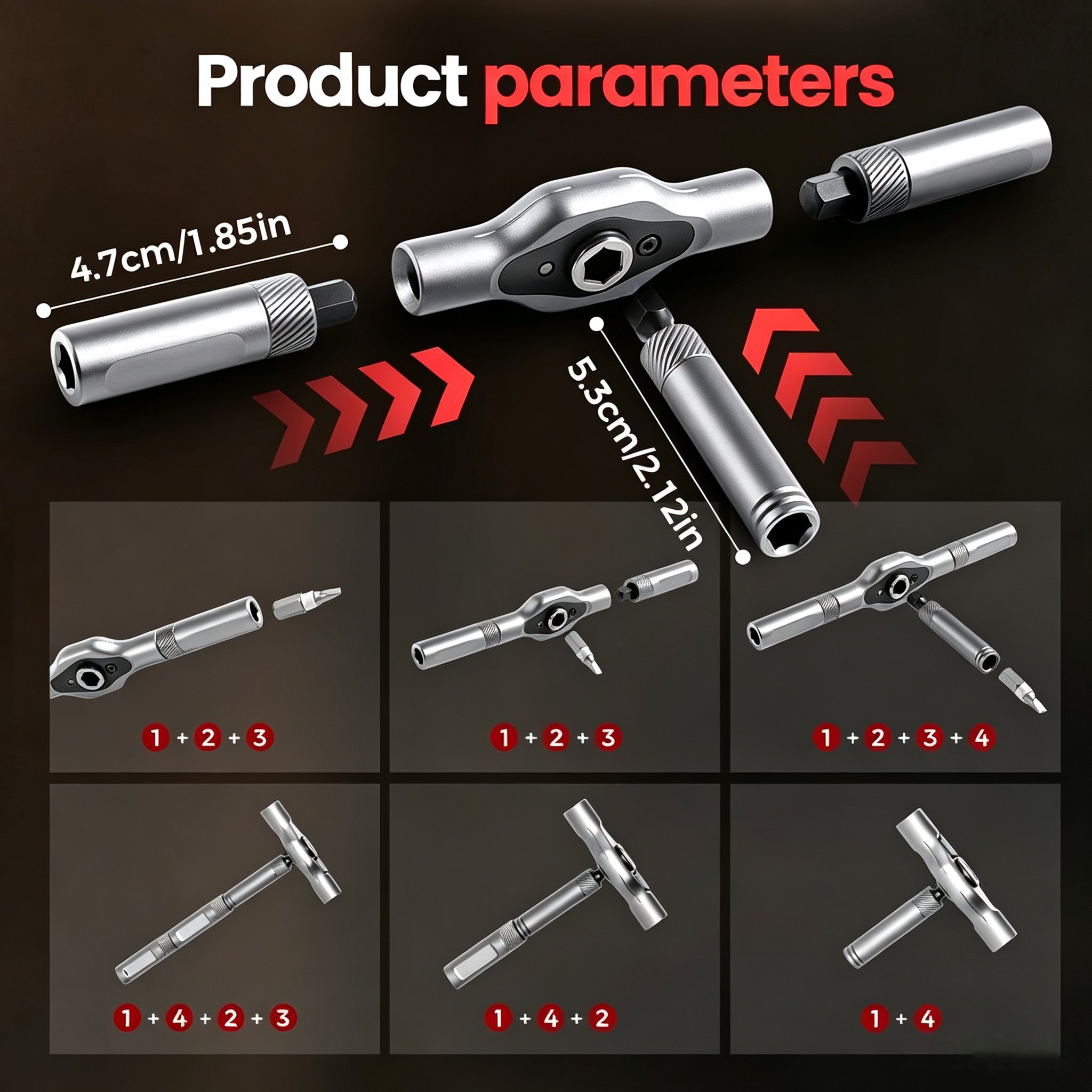 🛠️ 24-in-1 T-Handle Ratchet Screwdriver Set with S2 Bits