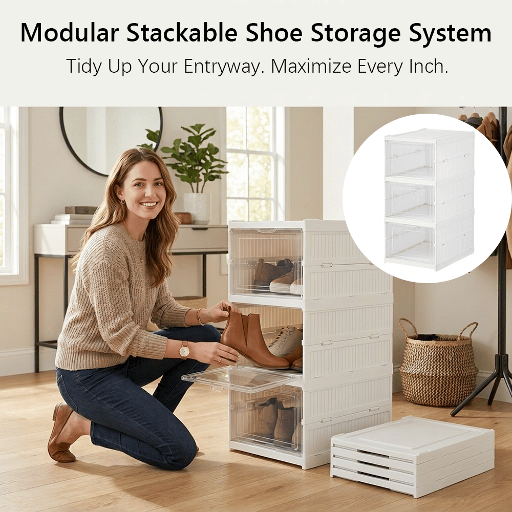 Modular Stackable Shoe Storage System
