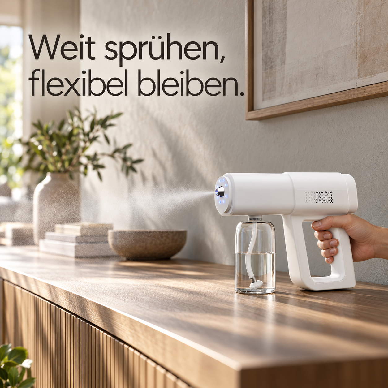 Ein weißes Feinsprühgerät im Einzelset