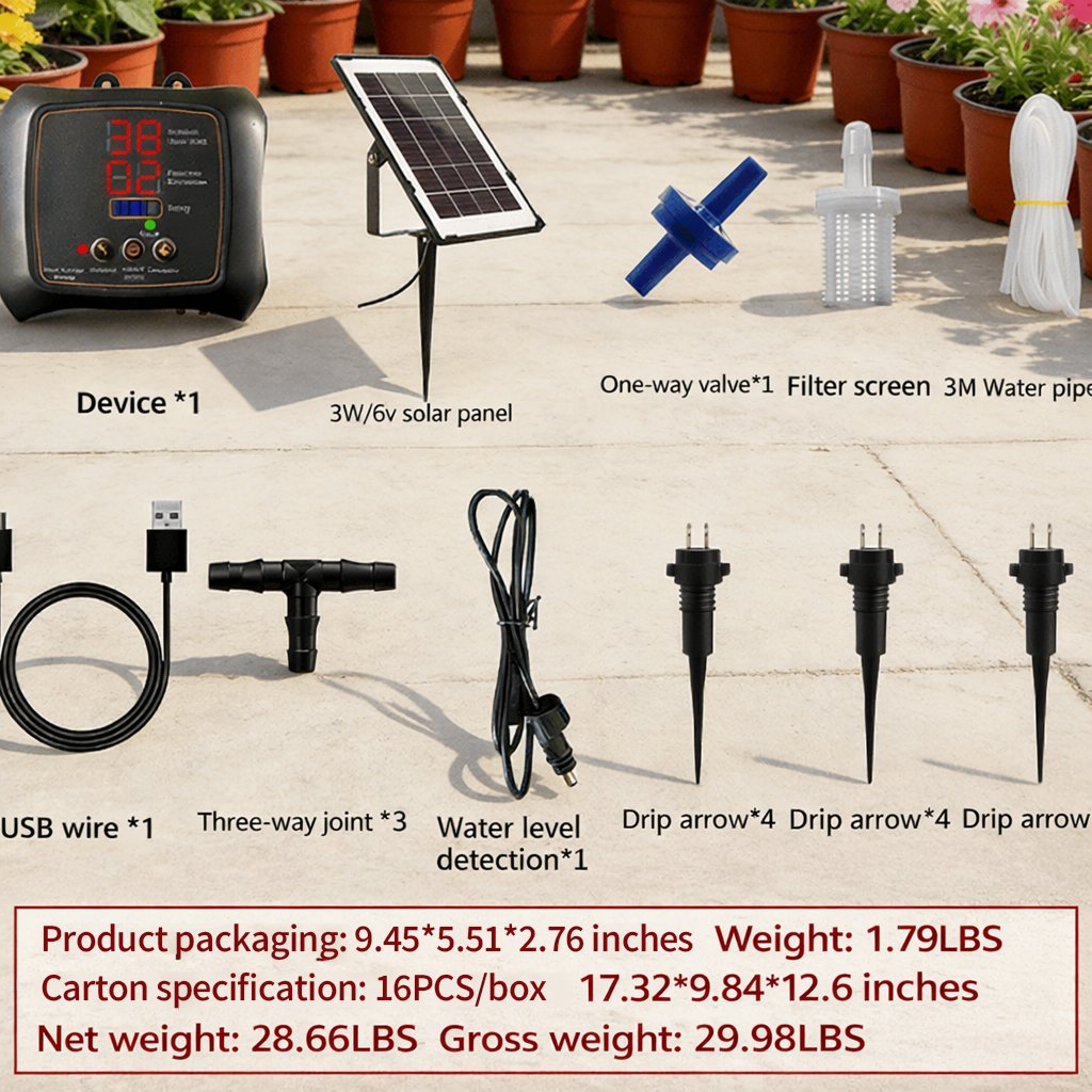 12-Plant Solar Drip Irrigation Kit