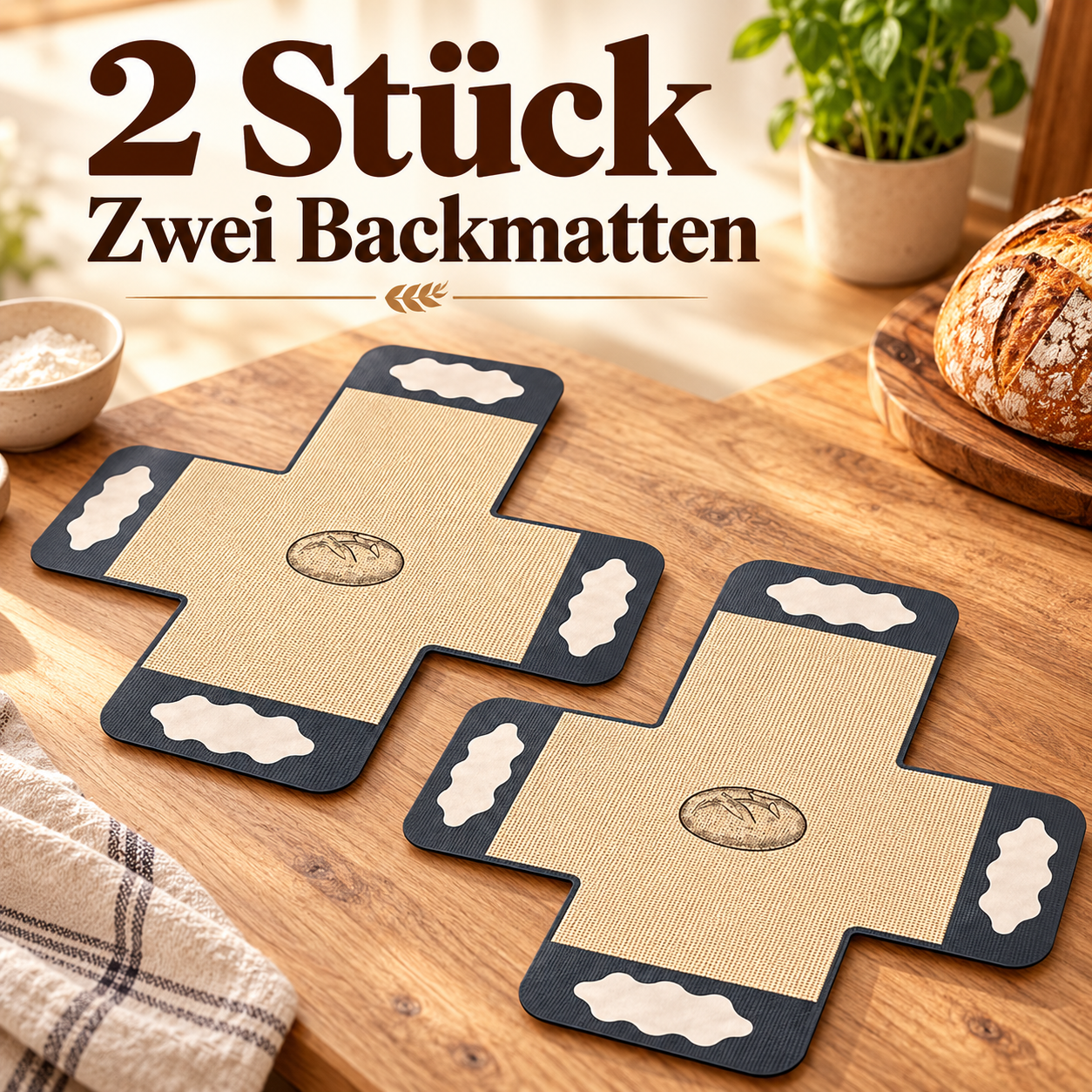 Two identical baking mats