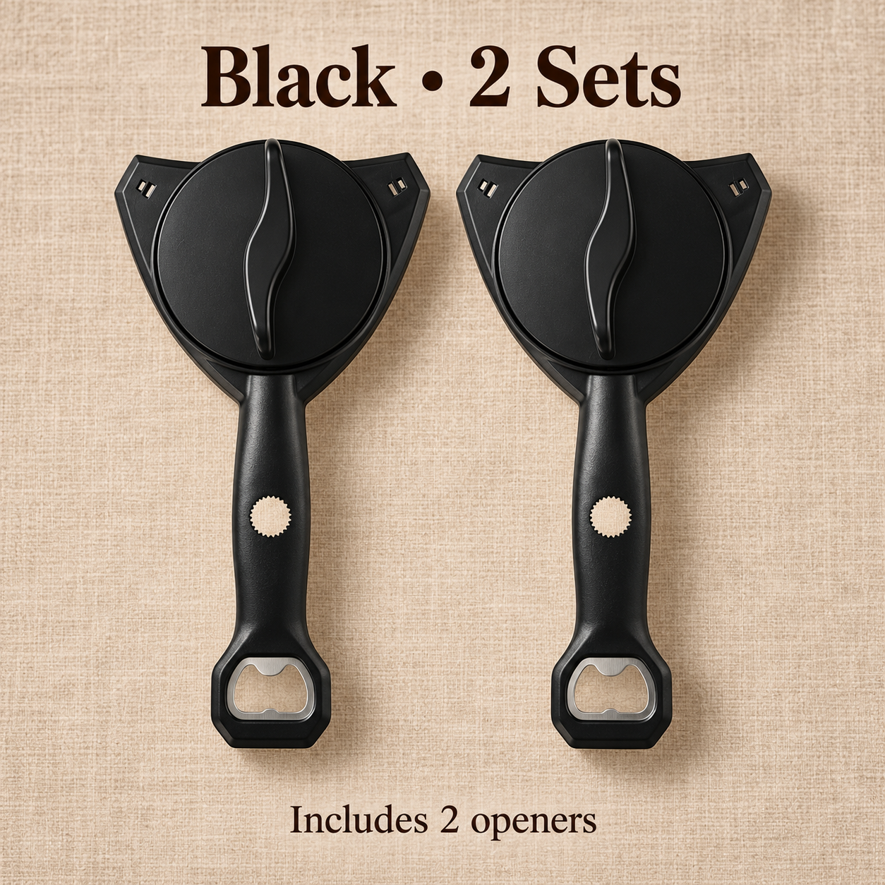 Black / 2 Sets containing 2 openers
