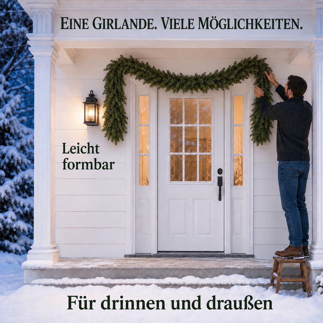 Künstliche Zederngirlande mit naturgetreuer Haptik