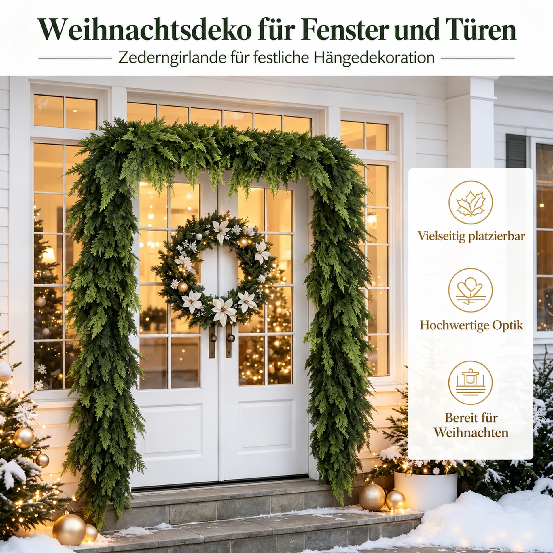 Künstliche Zederngirlande mit naturgetreuer Haptik