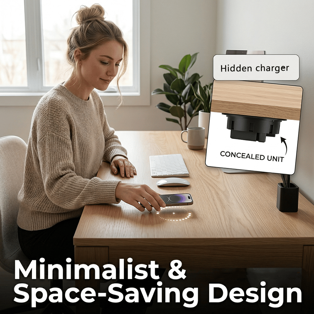 Invisible Under-Desk Wireless Charger